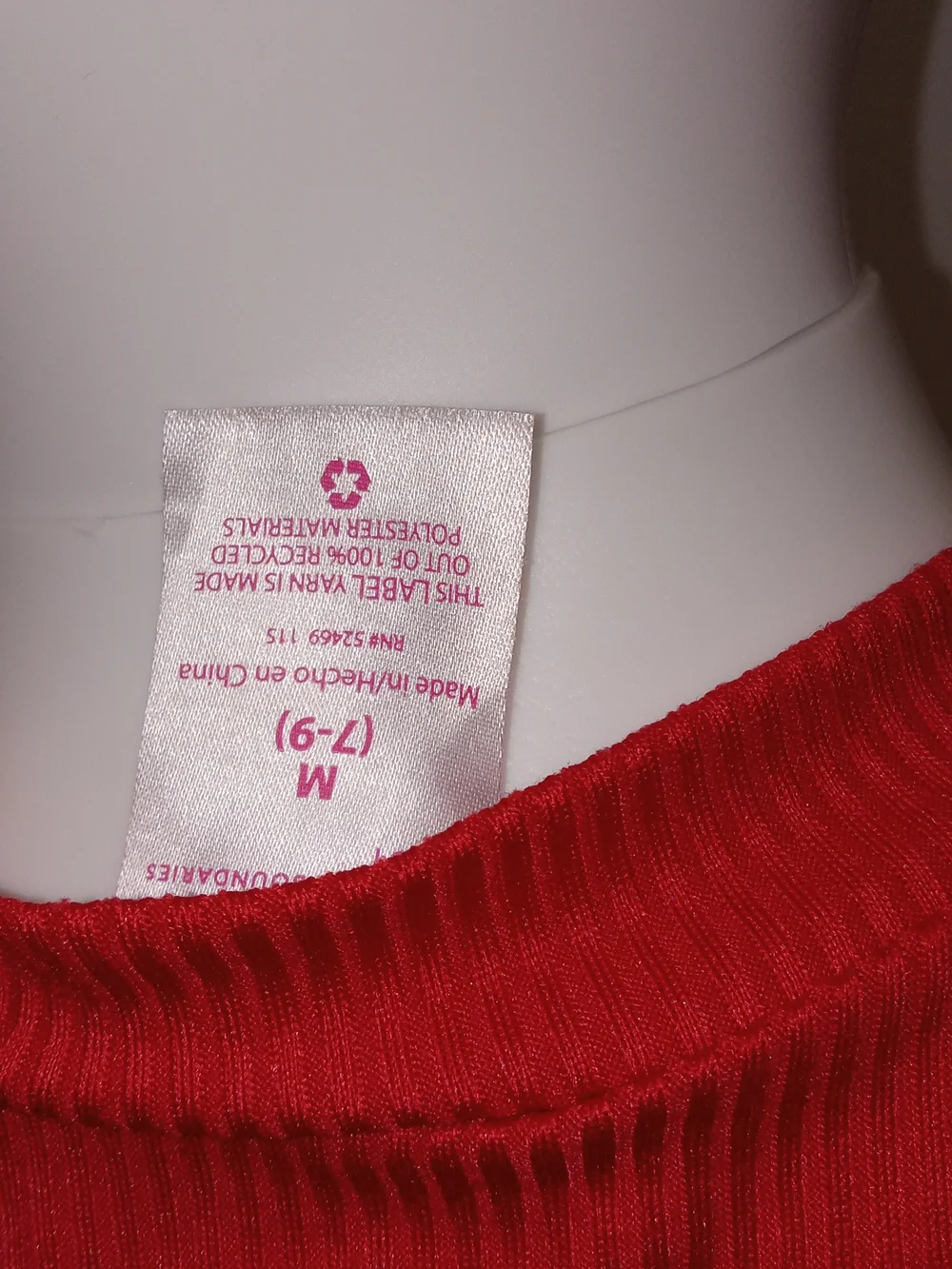 Red Buckle-Accent Ribbed Tee - Picture 5 of 5